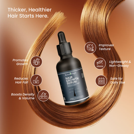 SCIENTIFIQUE Hair Growth Serum – Redensyl, Procapil, Anagain & Hyaluronic Acid | Anti-Hair Fall Serum | Strengthens Roots, Boosts Density | 50ml