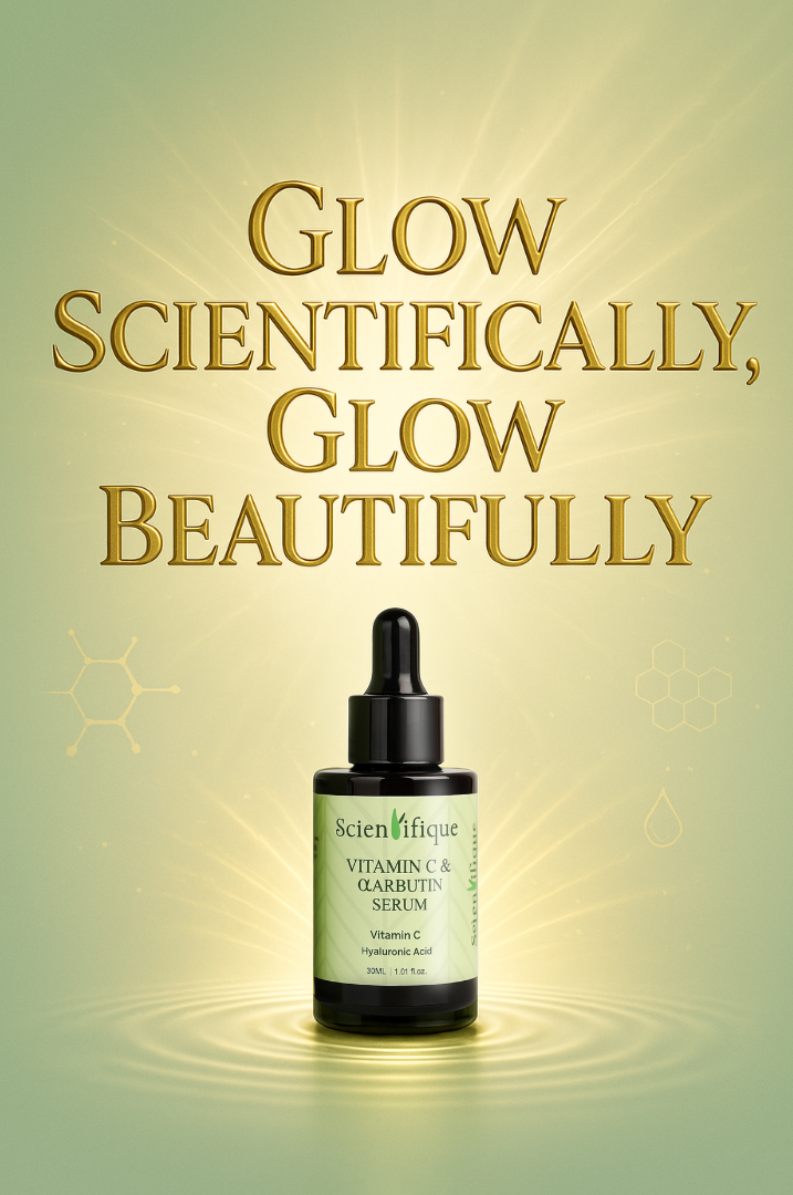 SCIENTIFIQUE Vitamin C & Arbutin Face Serum with Niacinamide – Brightening, Anti-Aging | Reduces Dark Spots, Fine Lines & Pigmentation | 30ml