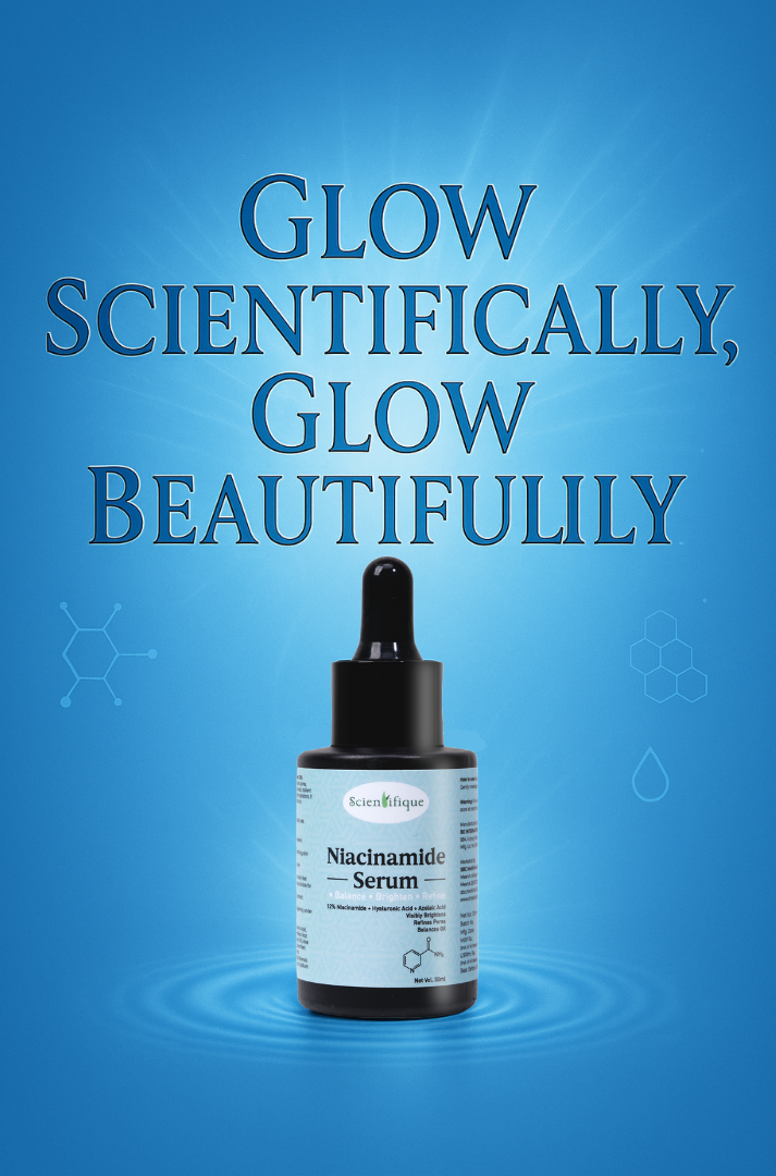 Scientifique 12% Niacinamide Face serum with Azelaic acid, Hyaluronic Acid, Licorice, Aloe Vera & Green Tea | Controls excess oil, Brightening & Pore Refining | Non-Greasy Daily Serum for Men & Women – 30 ml