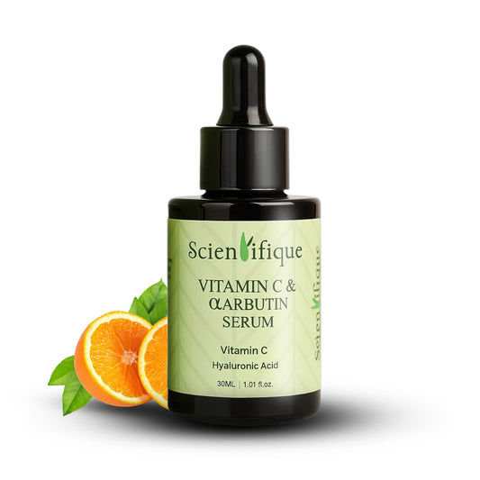SCIENTIFIQUE Vitamin C & Arbutin Face Serum with Niacinamide – Brightening, Anti-Aging | Reduces Dark Spots, Fine Lines & Pigmentation | 30ml
